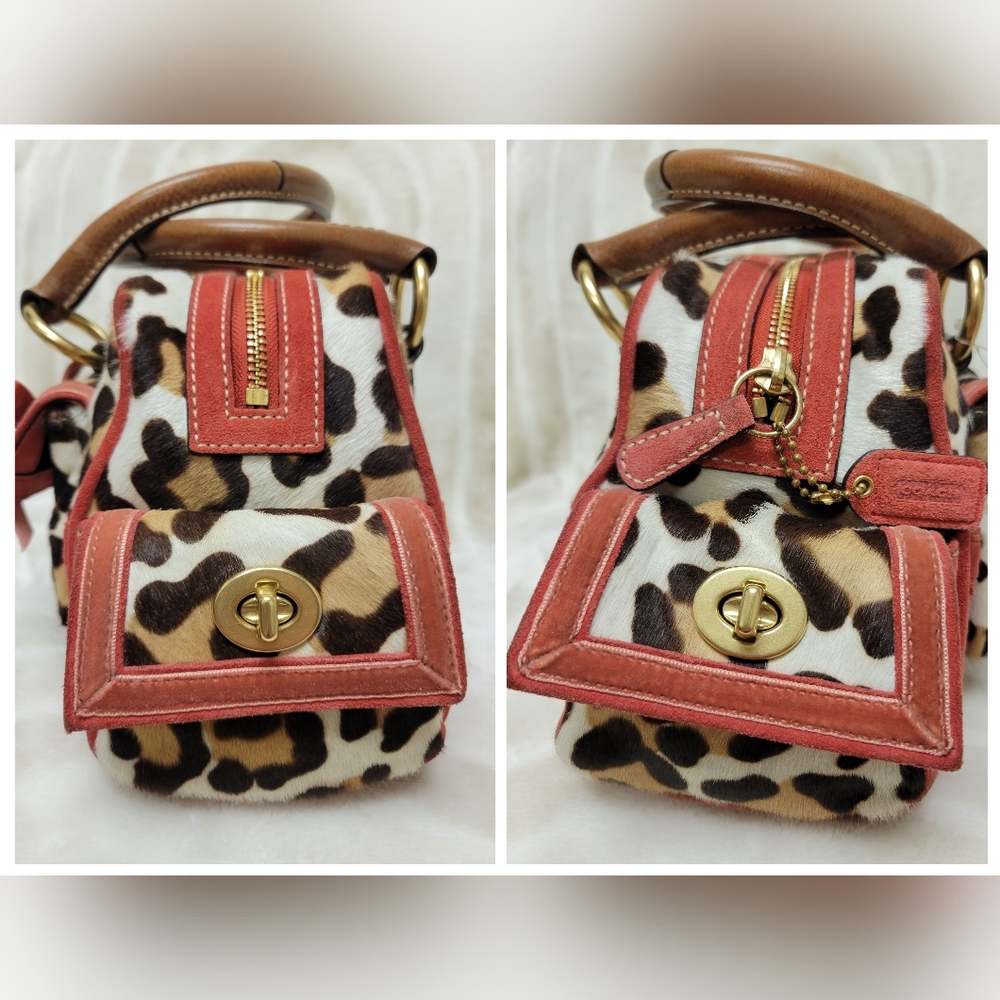 COACH LIMITED EDITION OCELOT PONY HAIR SATCHEL 8A34 - Picture 9 of 16